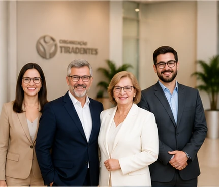 Equipe da Organização Tiradentes no escritório